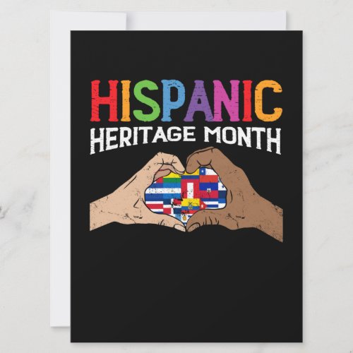 Hispanic Heritage Month Hands Heart Flags Card