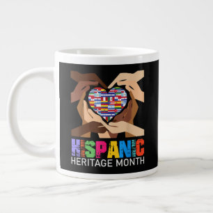 Hispanic Heritage Month Hands Heart Giant Coffee Mug