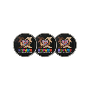 Hispanic Heritage Month Hands Heart Golf Ball Marker