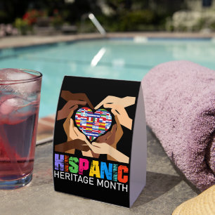 Hispanic Heritage Month Hands Heart Paper Table Tent