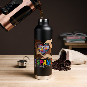 Hispanic Heritage Month Hands Heart Water Bottle