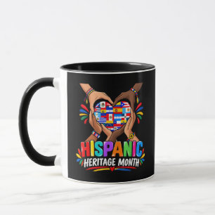 Hispanic Heritage Month Heart Hands Flags Unity Mug