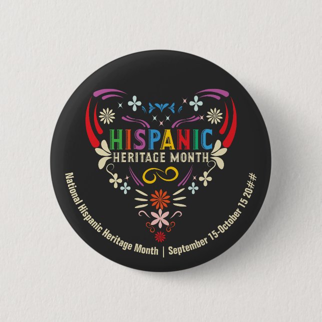 Hispanic Heritage Month Hispanic Americans Latino Button (Front)