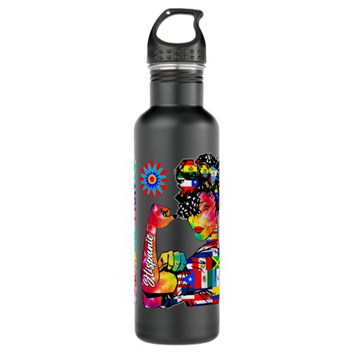 Hispanic Heritage Month Hispanic Women Girls Inspi Stainless Steel Water Bottle