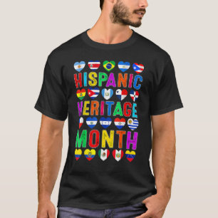 Hispanic Heritage Month Latino All Countries Flag T-Shirt