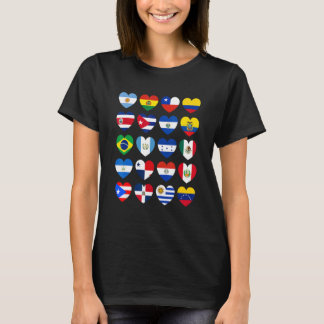Hispanic Heritage Month Latino All Countries Heart T-Shirt