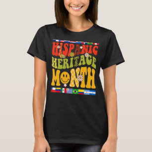 Hispanic Heritage Month Latino Countries Flag Retr T-Shirt