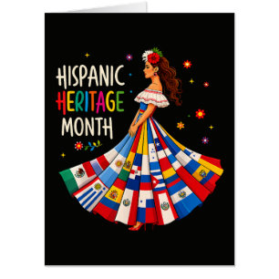 Hispanic Heritage Month Latino Countries Flags Card