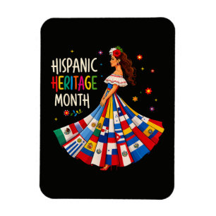 Hispanic Heritage Month Latino Countries Flags Magnet