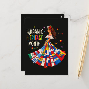 Hispanic Heritage Month Latino Countries Flags Postcard