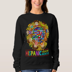Hispanic Heritage Month Latino Countries Flags Sun Sweatshirt