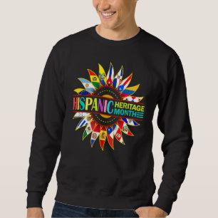 Hispanic Heritage Month Latino Countries Flags Sun Sweatshirt