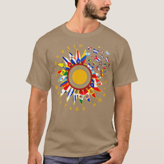 Hispanic Heritage Month Latino Countries Flags Sun T-Shirt