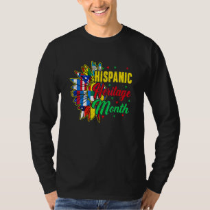 Hispanic Heritage Month Latino Countries Flags Sun T-Shirt