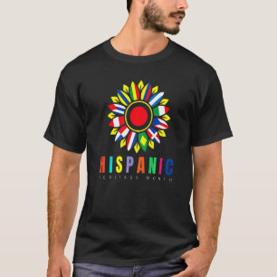 Hispanic Heritage Month Latino Countries Flags Sun T-Shirt