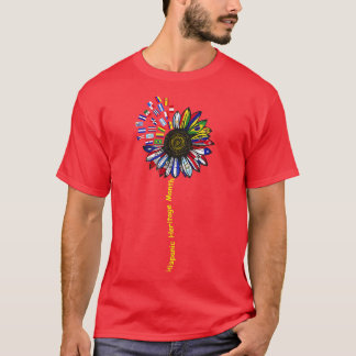 Hispanic Heritage Month Latino Countries Flags Sun T-Shirt