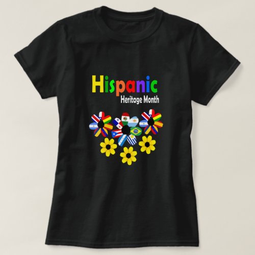 Hispanic Heritage Month Latino Countries Flags  T_Shirt