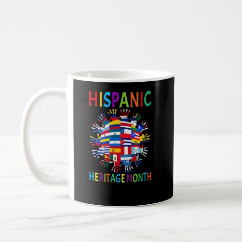 Hispanic Heritage Month Latino Countries Hand Flag Coffee Mug