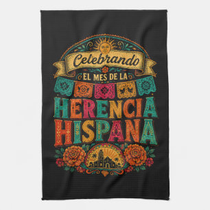 Hispanic Heritage Month Latino Culture Celebration Kitchen Towel