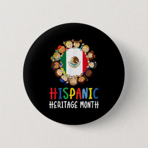 Hispanic Heritage Month Latino Mexican Flag Boys G Button