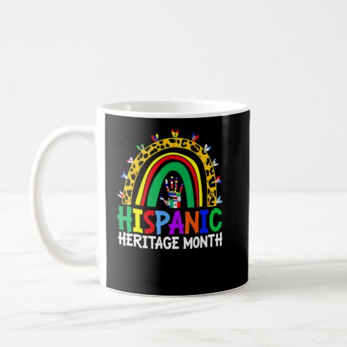 Hispanic Heritage Month Leopard Rainbow Flag Hand  Coffee Mug