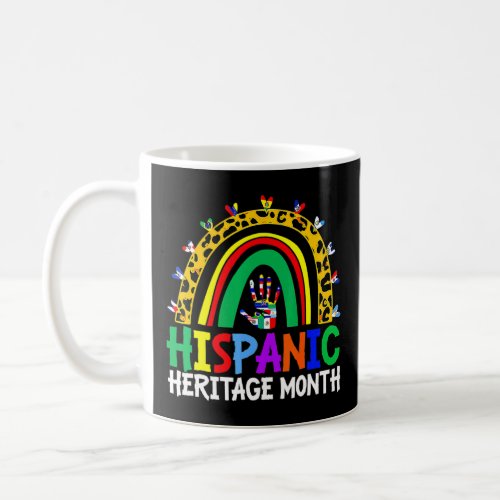 Hispanic Heritage Month Leopard Rainbow Flag Hand  Coffee Mug