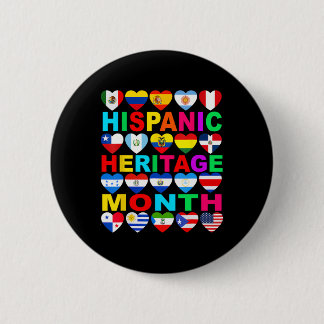 Hispanic Heritage Month National Latino Countries  Button
