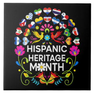 Hispanic Heritage Month National Latino Countries Ceramic Tile