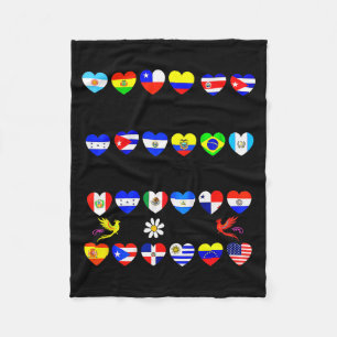 Hispanic Heritage Month National Latino Countries Fleece Blanket