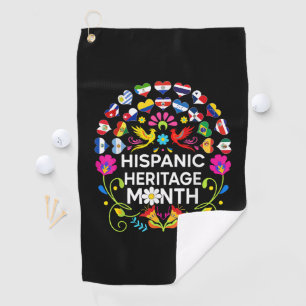Hispanic Heritage Month National Latino Countries Golf Towel