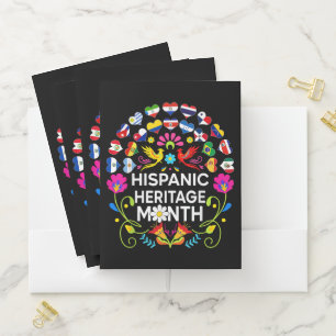 Hispanic Heritage Month National Latino Countries Pocket Folder