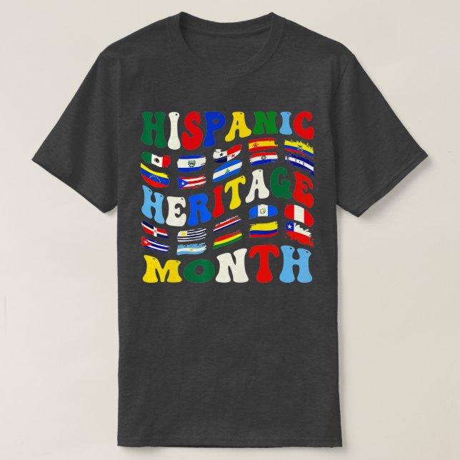 Hispanic Heritage Month National Latino Countries  T-Shirt (Design Front)