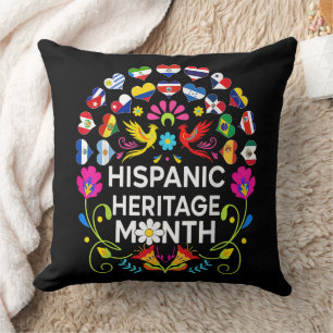 Hispanic Heritage Month National Latino Countries Throw Pillow