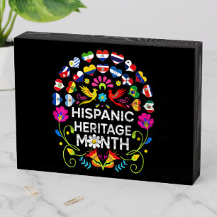 Hispanic Heritage Month National Latino Countries Wooden Box Sign