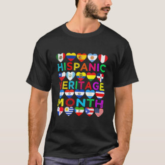 Hispanic Heritage Month National Latino Flags Coun T-Shirt