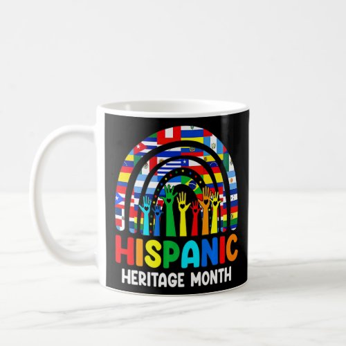 Hispanic Heritage Month Rainbow Hand All Countries Coffee Mug