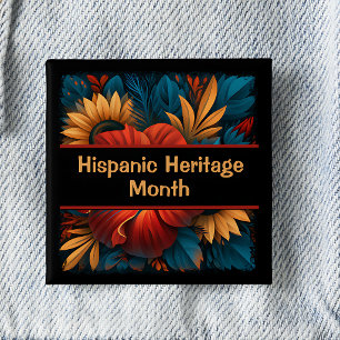 Hispanic Heritage Month Square Pinback Button
