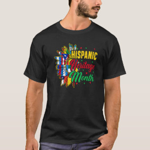 Hispanic Heritage Month Sunflower Countries Flag M T-Shirt