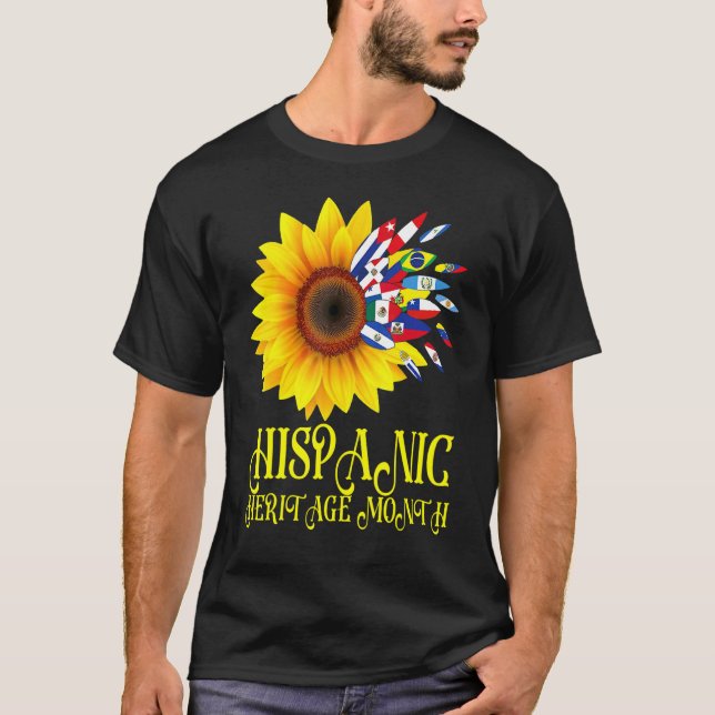 Hispanic Heritage Month Sunflower Hispanic Latino  T-Shirt (Front)