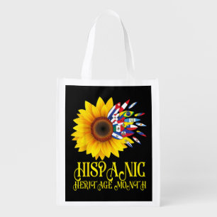 Hispanic Heritage Month Sunflower Latino Americans Grocery Bag