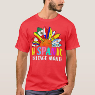 Hispanic Heritage Month Sunflower Latino Countries T-Shirt