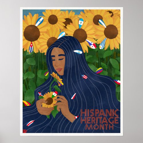 Hispanic Heritage Month Sunflowers Poster