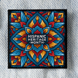 Hispanic Heritage Month Talavera Tile Pinback Button