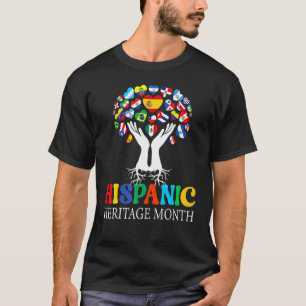 Hispanic Heritage Month Tree Roots Hearts All Coun T-Shirt