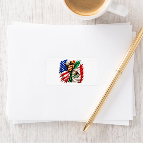 Hispanic Heritage Month USA Mexico Flag Label