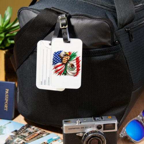 Hispanic Heritage Month USA Mexico Flag Luggage Tag