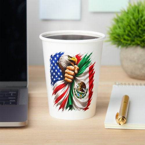 Hispanic Heritage Month USA Mexico Flag Paper Cups