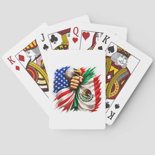 Hispanic Heritage Month USA Mexico Flag Poker Cards