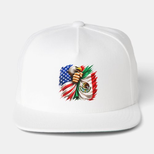 Hispanic Heritage Month USA Mexico Flag Snap Back Hat