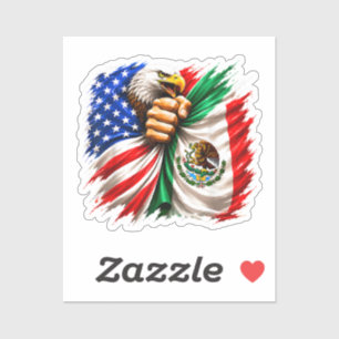 Hispanic Heritage Month USA Mexico Flag Sticker